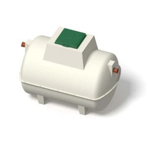 Marsh ENCO white tank with a square green lid