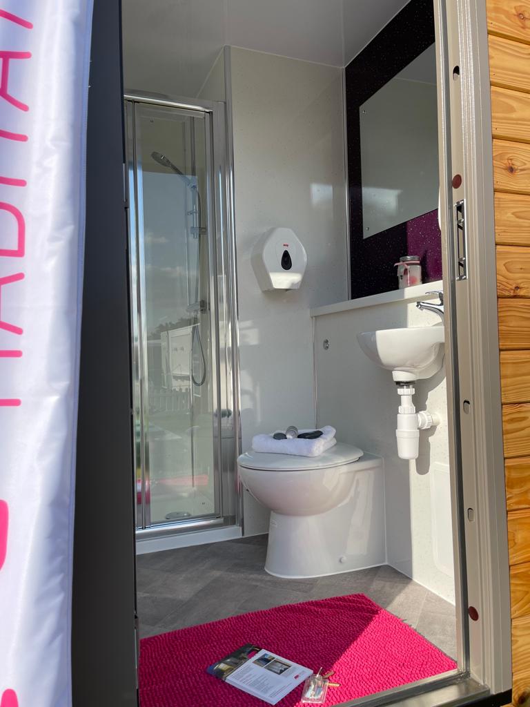 inside of a toilet and shower block
